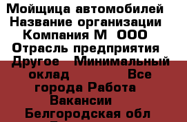 Мойщица автомобилей › Название организации ­ Компания М, ООО › Отрасль предприятия ­ Другое › Минимальный оклад ­ 14 000 - Все города Работа » Вакансии   . Белгородская обл.,Белгород г.